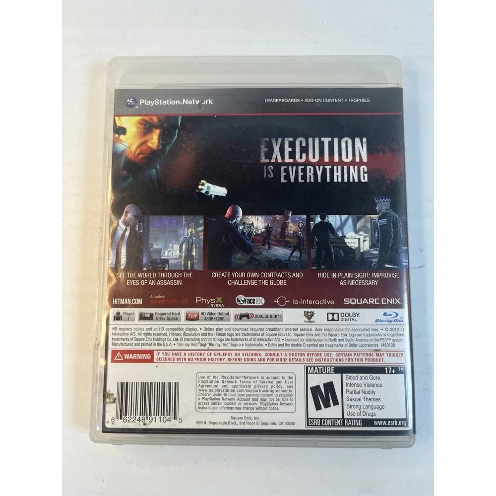 Hitman Absolution For PlayStation 3 PS3 Shooter Video Game